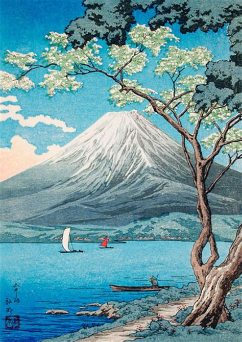 Mount Fuji Poster Mount Fuji From Lake Yamanaka By Hiroaki Etsy