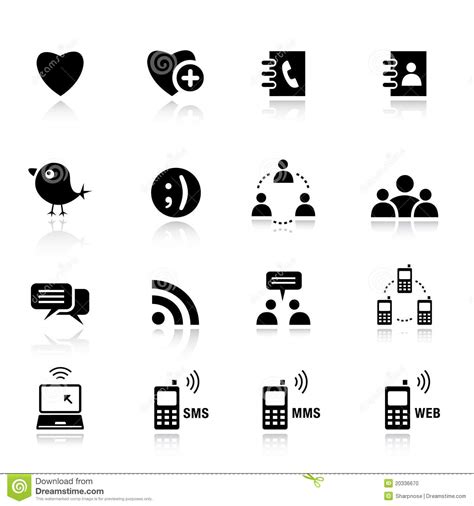 Basic Social Media Icons Stock Vector Illustration Of Dialog 20336670