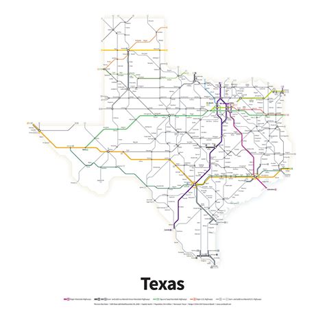 Texas Highway Road Map Printable