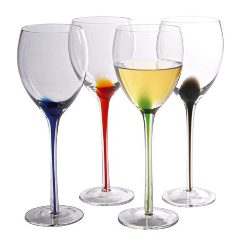 Artland Splash 4 Pc Wine Glass Set Wine Glass Wine Glass Set Glass Set