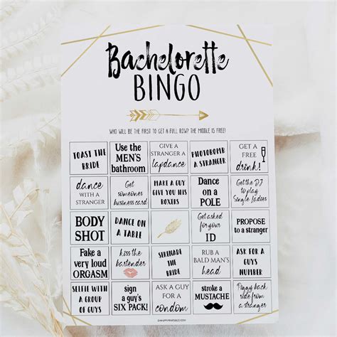 Bachelorette Party Bingo Bride Tribe Printable Bachelorette Games