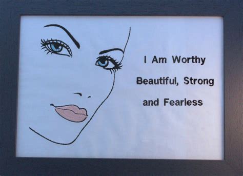 A4 Embroidered I Am Worthy Message (Can Be Personalised) - Framed ...