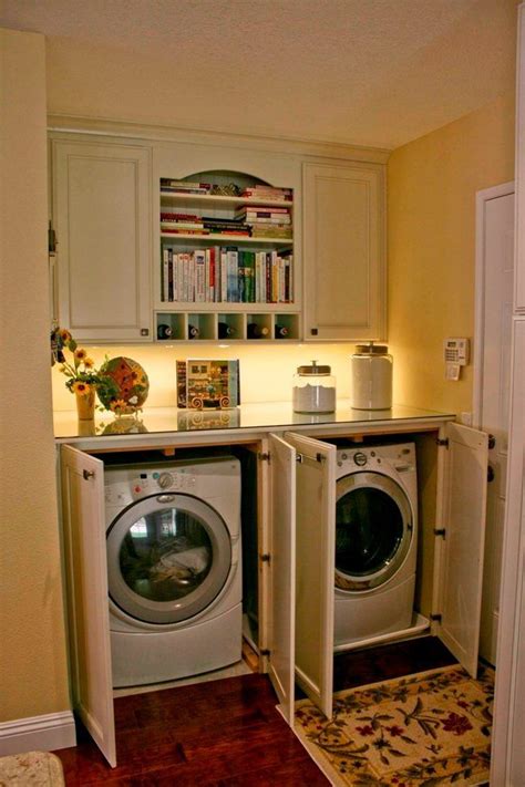 Then i came up with the idea to hide it in a cabinet or something like that… unfortunately the machinery is large, heavy, and they also move/vibrates, so i. Image result for hide washer dryer in hall top loading ...