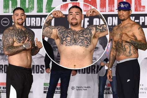 andy ruiz jr shows off stunning body transformation at chris arreola weigh in after shedding two