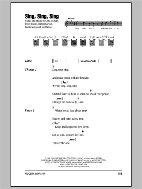 Sing Sing Sing By Chris Tomlin Guitar Chordslyrics Guitar Instructor