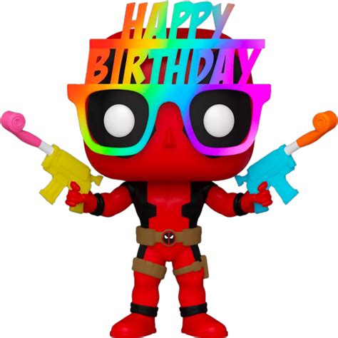 Funko Pop Marvel Deadpool With Birthday Glasses 783 Exclusive