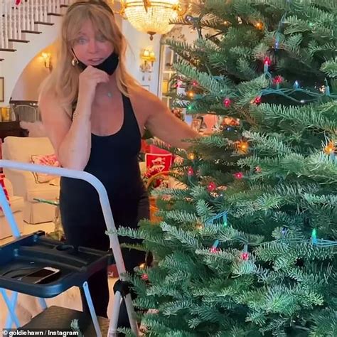 Goldie Hawn Looks Toned At 75 While Trimming Her Christmas Tree In A