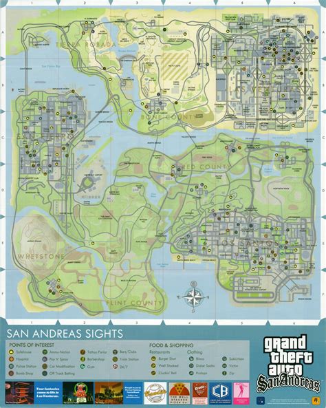 Map Of San Andreas From Grand Theft Auto Maps On The Web Hot