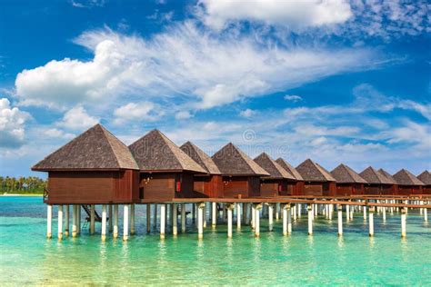 Water Villas Bungalows In The Maldives Stock Image Image Of Summer