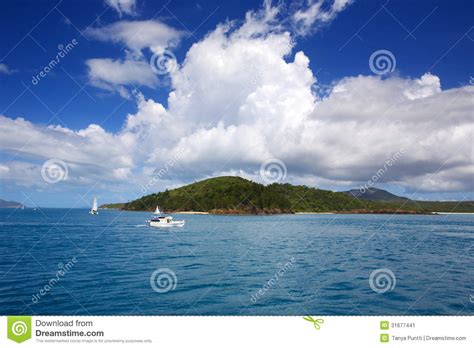 Sailing Near Whitehaven Beach In Whitsundays Stock Image Image Of