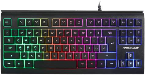 Rainbow Led Backlit Mini Compact 87 Keys Gaming Keyboard With 12