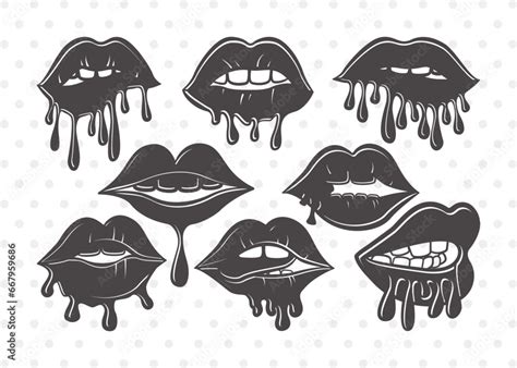 Dripping Lips Clipart Svg Cut File Women Lips Svg Sexy Lips Svg Kiss Lips Svg Dripping