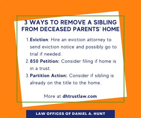 Remove Siblings From Deceased Parents Home Law Offices Of Daniel Hunt