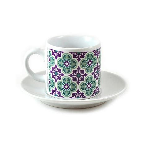 Malta Tile Espresso Cup And Saucer Pattern No11 Stephanie Borg