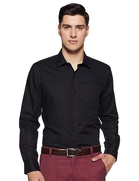 Plain Realone Men Black Cotton Shirt Formal Full Sleeves At Rs 259