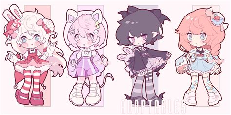 Closed Lolita Chibi Adoptables Pack 1 By Smeoow On Deviantart