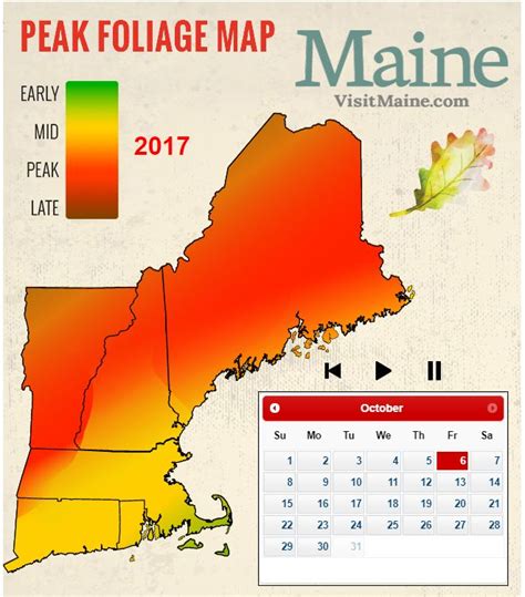 2017 New England Fall Foliage Forecast Foliage Map Fall Foliage Map