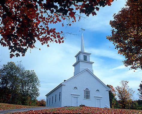 071036 Vermont Church In Fall Vermont