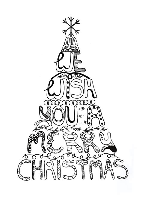 Some of our free coloring pages have been drawn like doodles, or with zentangle style ! Merry Christmas Adult Coloring Page | AllFreePaperCrafts.com