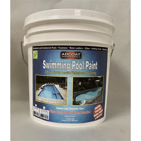 Swimming Pool Paint 2 Part Epoxy Waterbased Coating 1 Gal Kit Cool