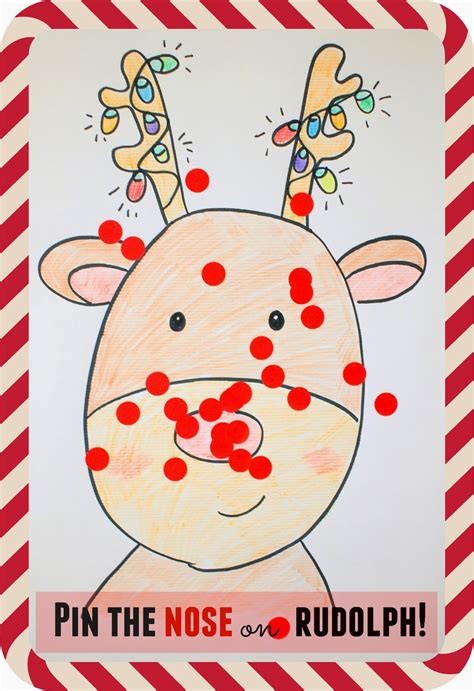 Pin The Nose On Rudolph Game Pink Stripey Socks