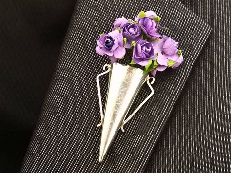 Embossed Lapel Pin Boutonniere Brooch Handmade In Poirot Style Etsy
