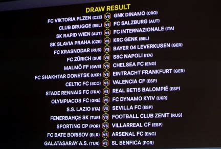 Uefa europa league fixtures & results. Champions League and Europa League draw live: Round of 16 ...