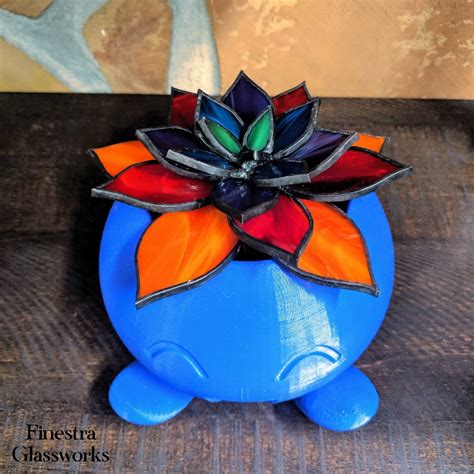 Rainbow Pride 3d Stained Glass Succulent