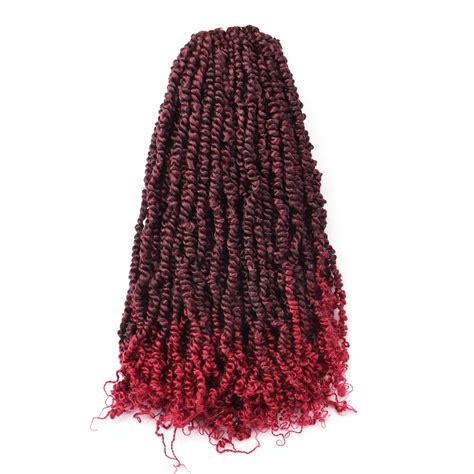 Toyotress Tiana Passion Twist Hair Burgundy Inch Packs Ombre Red Pre Twisted Pre Looped