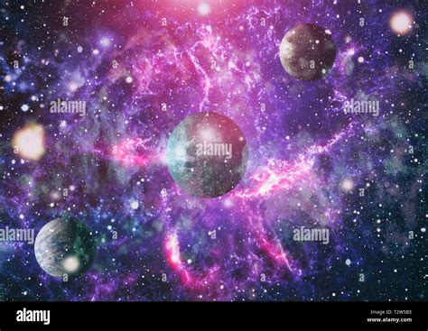 Planets Stars And Galaxies In Outer Space Showing The Beauty Of Space