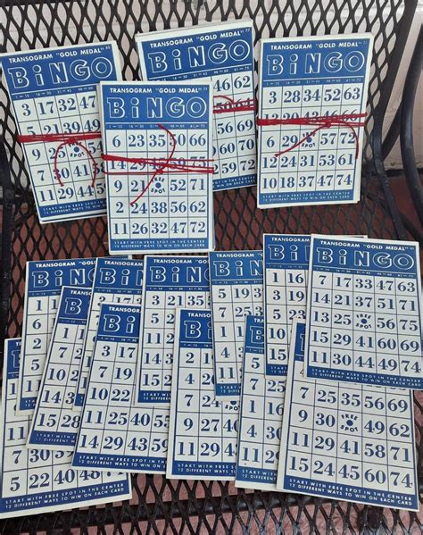 Vintage Bingo Cards 1 Dozen 12 Blue White Game Cards Etsy Uk