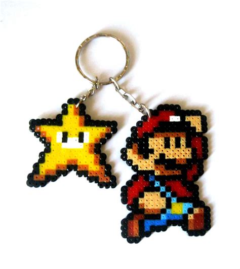 Mario Star Super Mario Bros Sprites Keychain Brooch Magnet Big