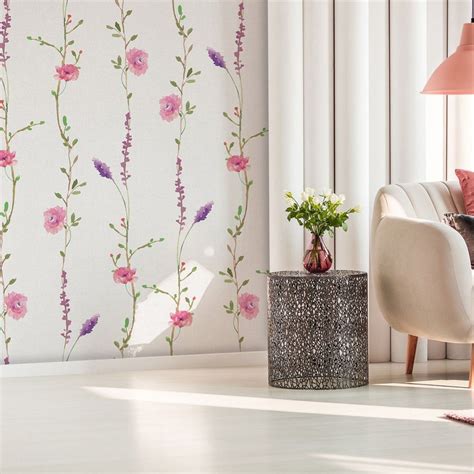 The Pink Delicate Flowers Wallpaper Design Is Inspired By The Beautiful