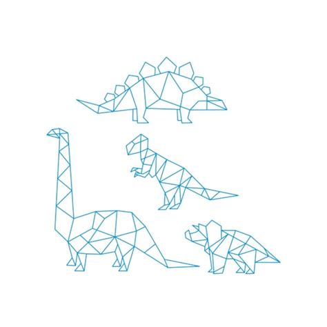 Geometric Dinosaur Cuttable Design Svg Png Dxf And Eps Designs Etsy