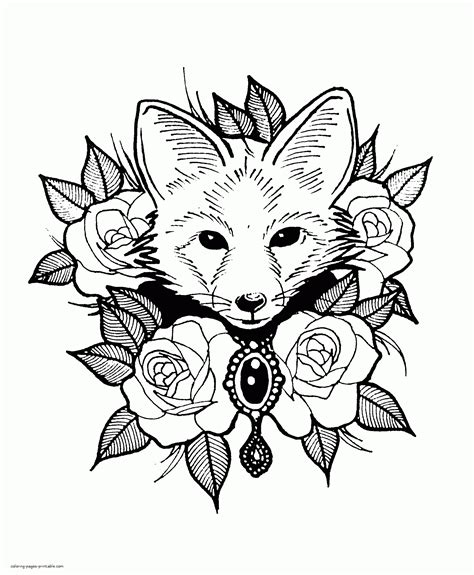 Cute Fox Coloring Pages For Adults Fanficisatkm53