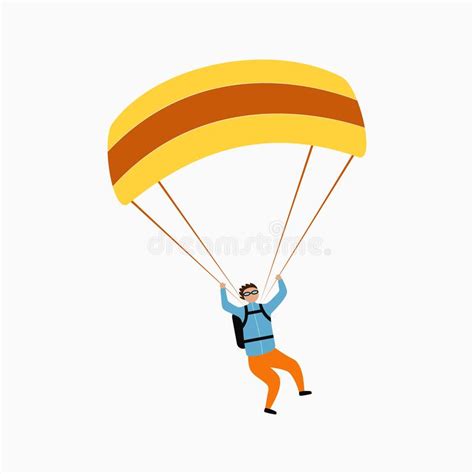Skydiver Flying With Parachute Skydiving Parachuting And Extreme