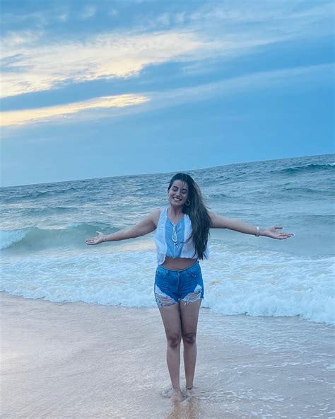 Bhojpuri Actress Akshara Singh Shares Her Beach Day Look In Flowy Top And Ribbed Shorts See Pics