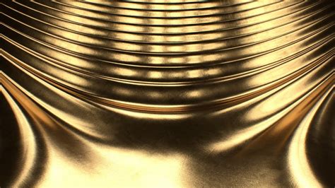 Beautiful Shiny Gold Liquid Abstract Metallic Fluid Waves Flowing K