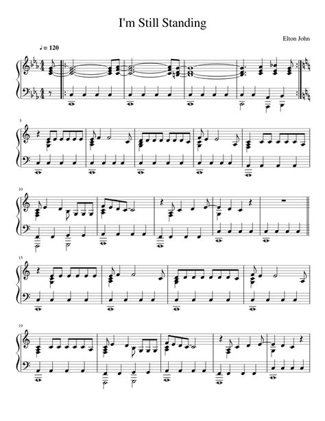 Im Still Standing Full Sheet Music For Piano Solo