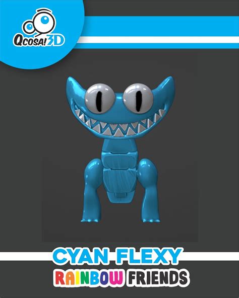 Rainbow Friends Cyan Flexy 3d Druckmodell In Monster Und Kreaturen 3dexport