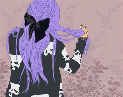 Tumblr Pastel Goth Purple Hair Black And Purple