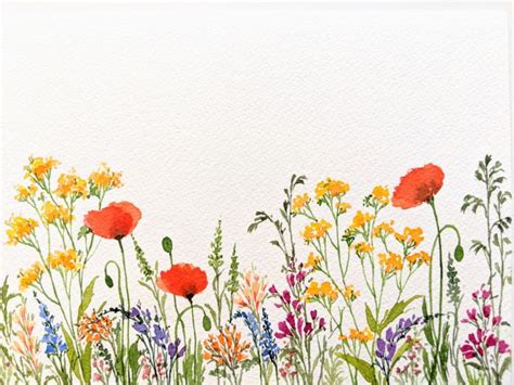 Watercolor Wildflower Meadow Composition And More Sushma Hegde