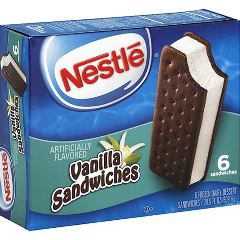 Nestle Vanilla Ice Cream Sandwiches 6 Ct Box Sandwiches Bars Al S