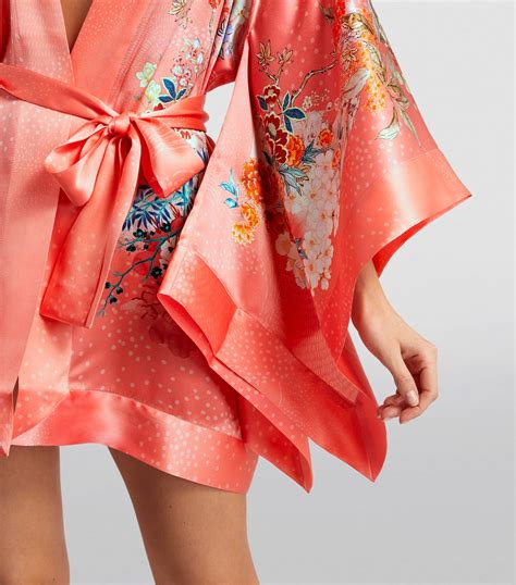 Womens Meng Pink Silk Short Kimono Harrods Uk