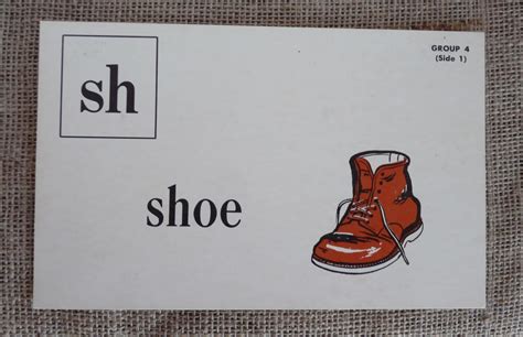 Picture Phonics Reading Flash Card Visual Aid Shoe Boot Teach Etsy