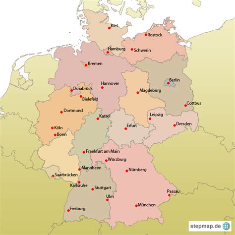 Stepmap Deutschland Mit Lander Landkarte Für Deutschland