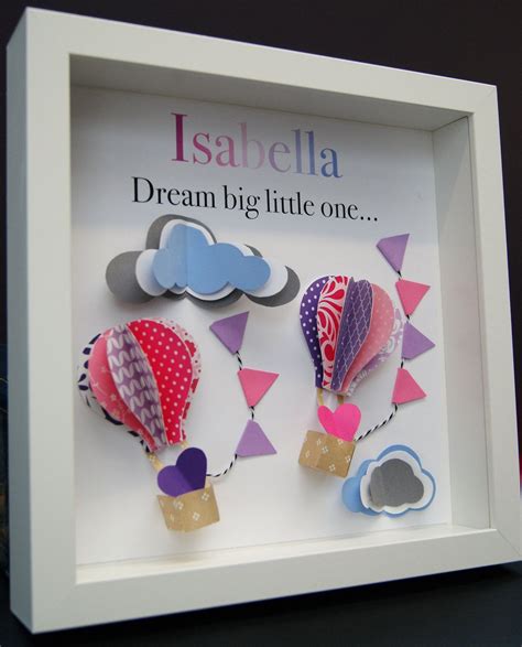 Maybe you would like to learn more about one of these? Baby Girl Frame with Hot Air Balloons, Paper Art, Baby ...