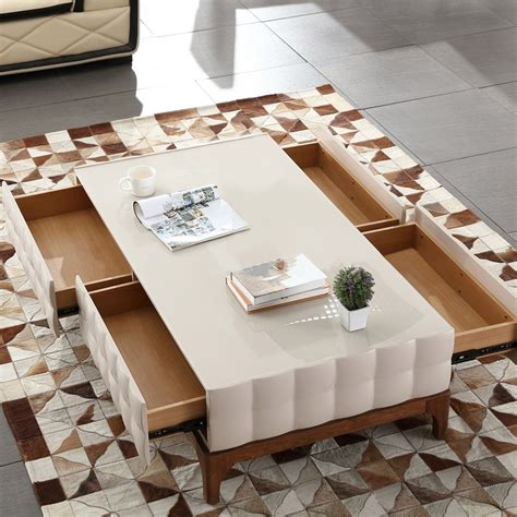 Explore 4 listings for glass coffee table with drawers at best prices. Luxury Modern Rectangular 55" Wood Coffee Table with ...