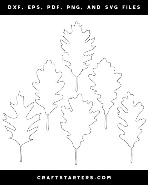 Oak Leaf Outline Patterns Dfx Eps Pdf Png And Svg Cut Files