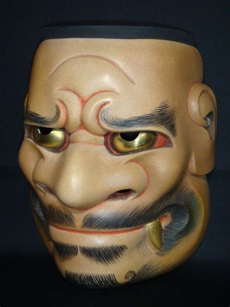 Japanese Noh Mask Oni Mask Punch And Judy Samurai Armor Asian